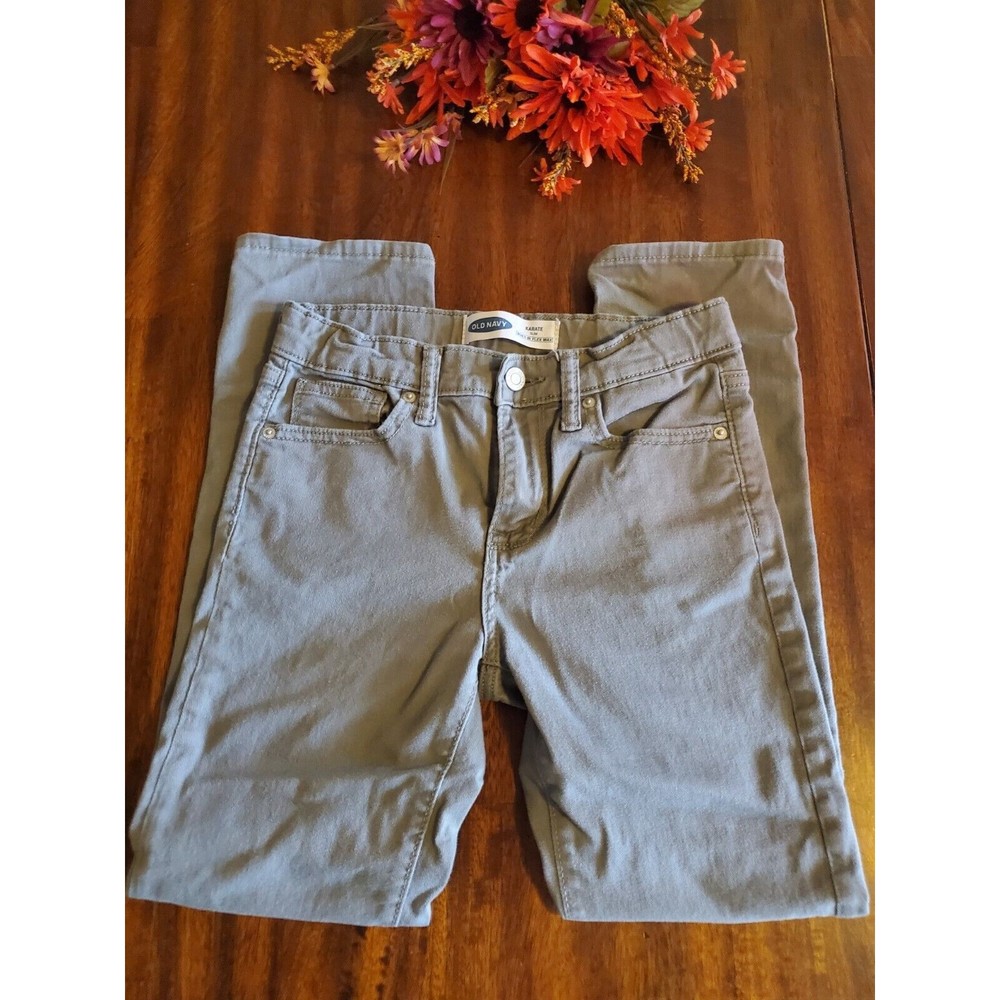 OLD NAVY Light Gray Karate Slim Built In Flex Max Jeans Boys Size 10 Youth Jeans